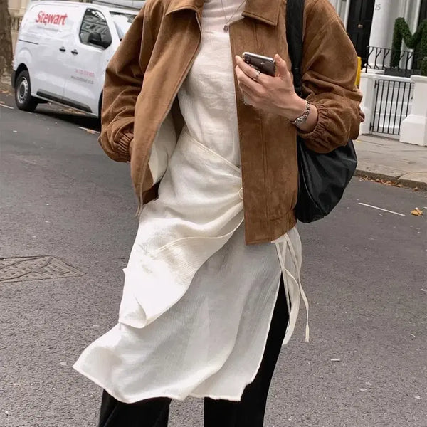 [BUNJANG] Creme Giselle Suede Jumper / 크렘므 지젤 스웨이드 점퍼