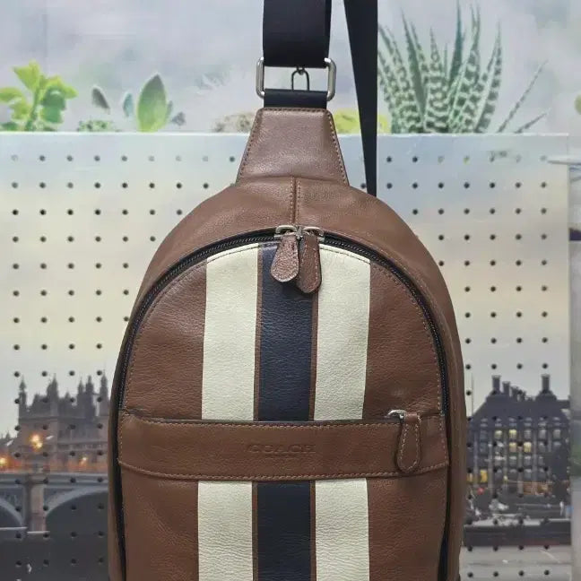 [BUNJANG] Coach Charles Varsity Leather Sling Bag Crossbody OE05 / 코치 남성 슬링백 크로스백 찰스 바시티 가죽크로스백 OE05