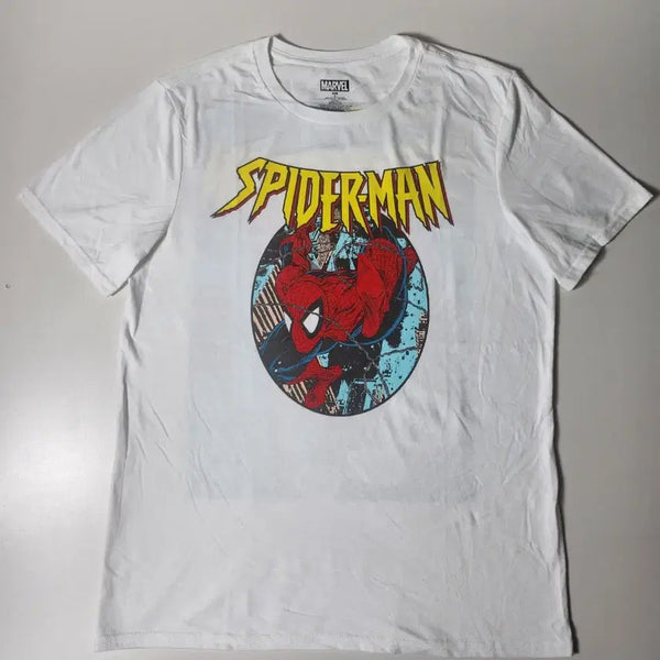 [BUNJANG] Spider-Man Graphic Short Sleeve T-Shirt White / 스파이더맨 그래픽 반팔 티셔츠 화이트