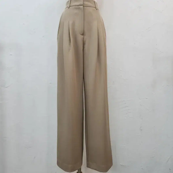 [BUNJANG] Beige Wide Leg Slacks / 베이지색 와이드 슬랙스