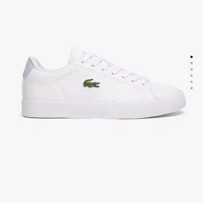 [BUNJANG] Lacoste Leather Sneakers White and Light Blue / 라코스테 레더 스니커즈 화이트 앤 라이트블루 240