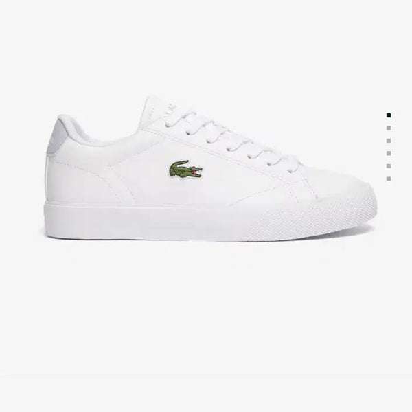 [BUNJANG] Lacoste Leather Sneakers White and Light Blue / 라코스테 레더 스니커즈 화이트 앤 라이트블루 240