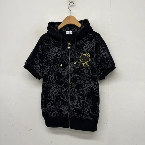 [BUNJANG] Hello Kitty All-Over Print Zip-Up Hoodie / 헬로키티 반팔 후드집업