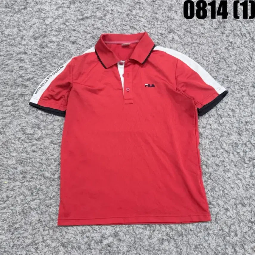 [BUNJANG] Fila Short Sleeve Polo T-Shirt Red / 휠라 반팔 카라티셔츠 레드
