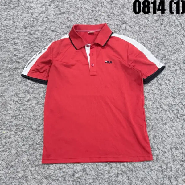 [BUNJANG] Fila Short Sleeve Polo T-Shirt Red / 휠라 반팔 카라티셔츠 레드