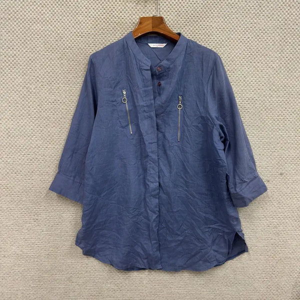 [BUNJANG] JISEN Linen Blouse 100 / 지센 린넨 블라우스 100 H02039