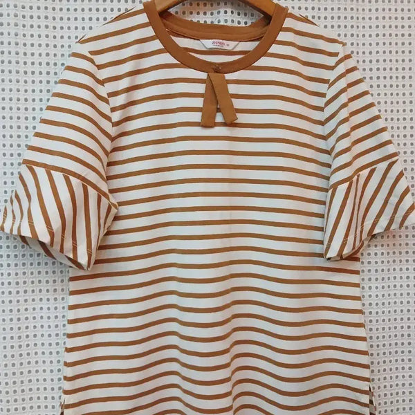 [BUNJANG] JISEN Striped Ribbon Blouse / 지센 단가라 리본