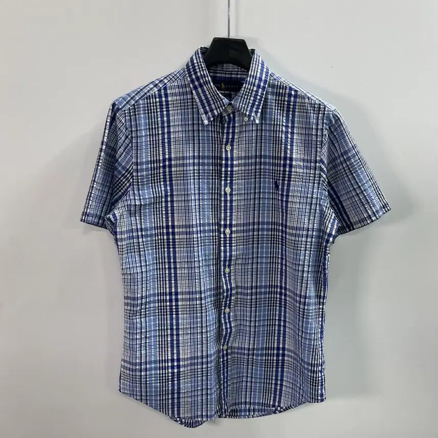 [BUNJANG] Polo Ralph Lauren Blue Check Seersucker Shirt / 폴로 랄프로렌 블루 체크 시어서커 셔츠 (on.1873)