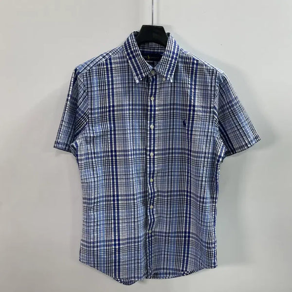 [BUNJANG] Polo Ralph Lauren Blue Check Seersucker Shirt / 폴로 랄프로렌 블루 체크 시어서커 셔츠 (on.1873)