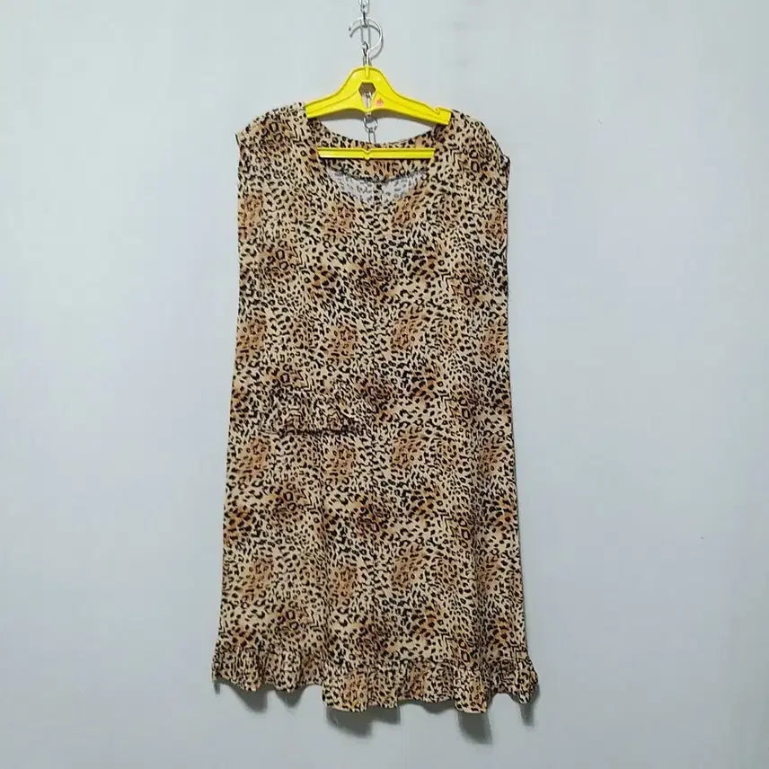 [BUNJANG] Leopard Print Rayon Long Dress / 바60 인견롱원피스