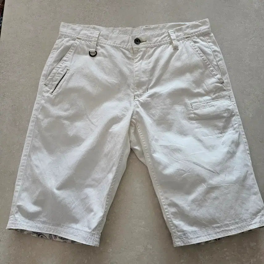 [BUNJANG] Nicole Club For Men White Linen-Cotton Shorts / 니콜클럽포맨  화이트 린넨.면 반바지