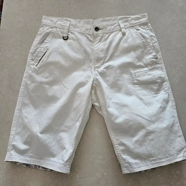 [BUNJANG] Nicole Club For Men White Linen-Cotton Shorts / 니콜클럽포맨  화이트 린넨.면 반바지
