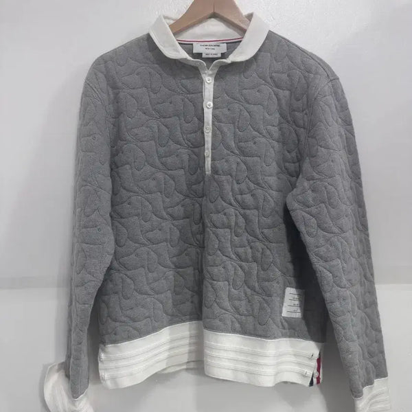 [BUNJANG] Thom Browne Quilted Sweatshirt Grey / 톰브라운 퀼팅 맨투맨 그레이