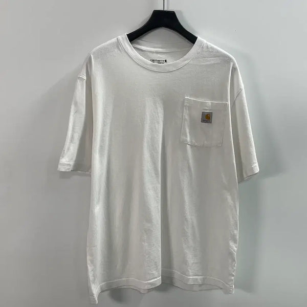 [BUNJANG] Carhartt Loose Fit Pocket White T-Shirt / 칼하트 루즈핏 포켓 화이트 반팔티 (on.1875)