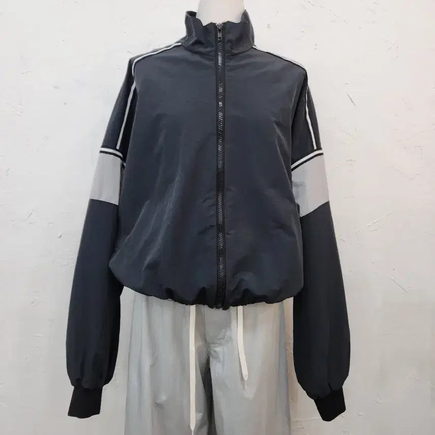 [BUNJANG] Melange Grey Sport Street Track Top Jacket / 스포츠 스트릿 트랙 탑 자켓 멜란지 그레이