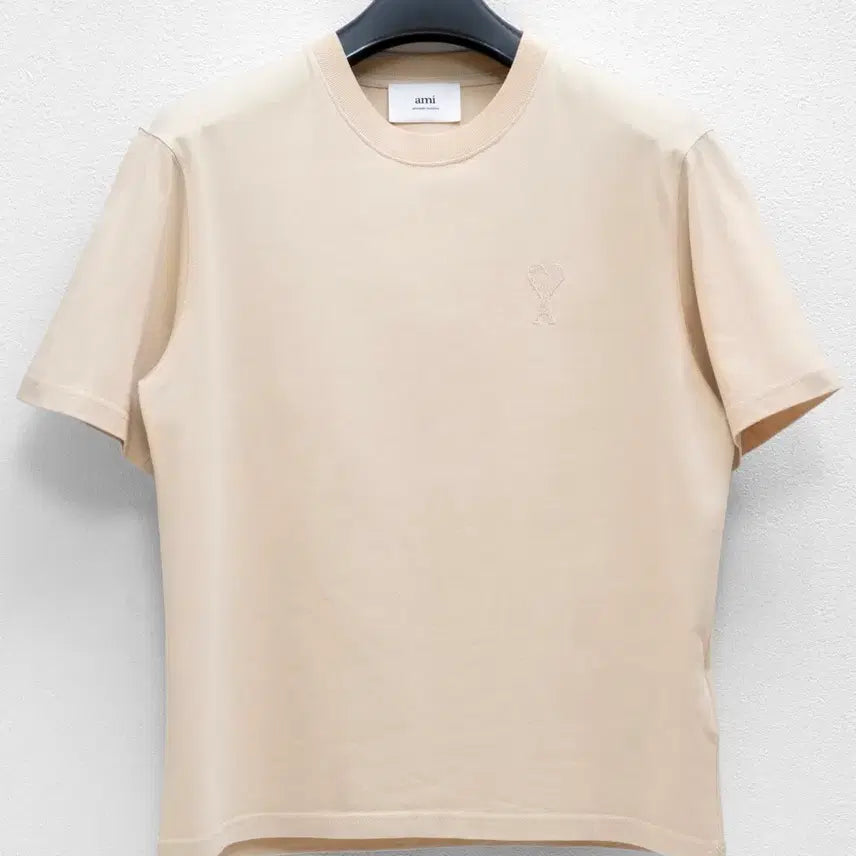 [BUNJANG] AMI Tonal Heart T-Shirt Beige S / 아미 톤온톤 하트 반팔티 베이지 S      UTS004