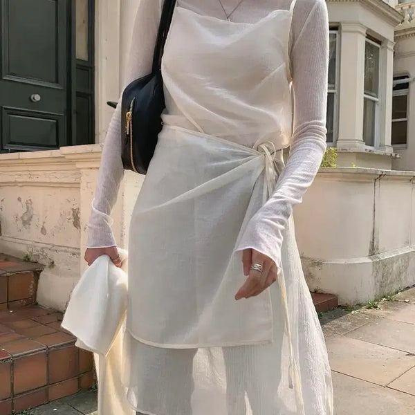 [BUNJANG] Cremme L.B Layered Dress (Ivory) / 크램므 엘브 레이어드 원피스(아이보리)