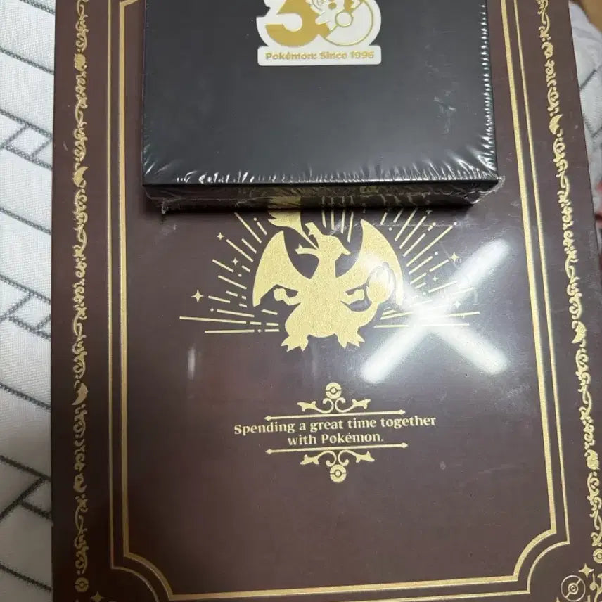 [BUNJANG] Pokemon Store 30th Anniversary Badge & Charizard Premium Leather Notebook / 포켓몬 스토어 (포스온) 30주년 뱃지 8월달+ 리자몽 프리미엄 가죽 노트