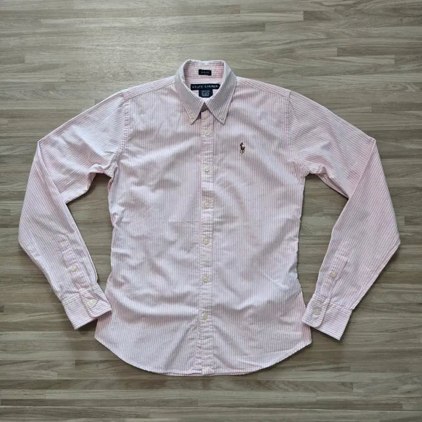 [BUNJANG] Polo Ralph Lauren Pink Stripe Slim Fit Shirt / 여90) 폴로 랄프로렌 셔츠 핑크 스트라이프