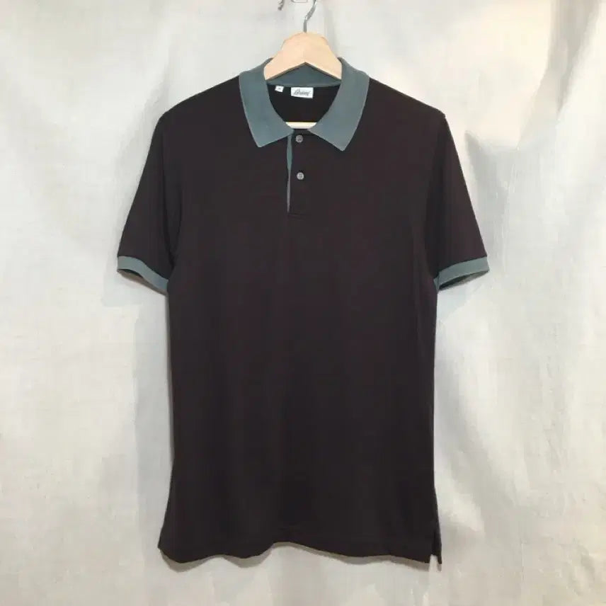 [BUNJANG] Brioni Burgundy Cashmere Silk Polo Shirt - Size S / 브리오니 Brioni 버건디 캐시미어 실크 카라티 S