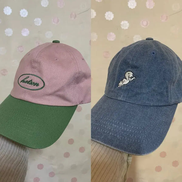 [BUNJANG] Denim Ball Cap & Color-Blocked Ball Cap Set / 볼캡 여러가지캡모자