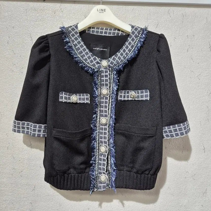 [BUNJANG] Egoist Tweed Cardigan Black / 에고이스트 트위드 가디건 블랙