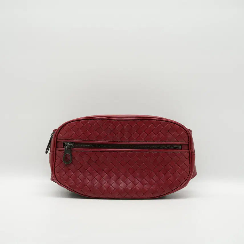 [BUNJANG] Bottega Veneta Intrecciato Leather Belt Bag Red / 보테가베네타 인트레치아토 힙색 벨트백 520452