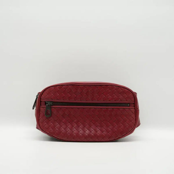 [BUNJANG] Bottega Veneta Intrecciato Leather Belt Bag Red / 보테가베네타 인트레치아토 힙색 벨트백 520452