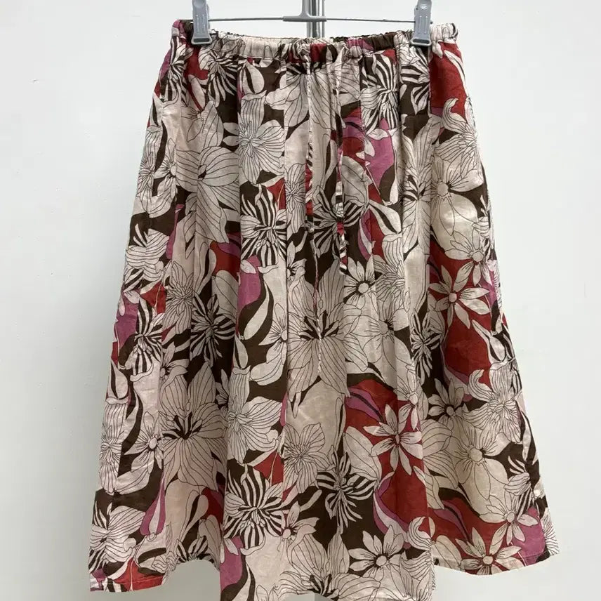 [BUNJANG] Saburoku Oriental Floral Midi Skirt / 일본빈티지 오리엔탈 플로럴 미디 스커트 치마