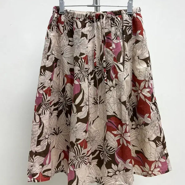 [BUNJANG] Saburoku Oriental Floral Midi Skirt / 일본빈티지 오리엔탈 플로럴 미디 스커트 치마