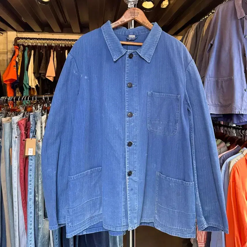 [BUNJANG] Frenchworkwear HBT Fade French Work Jacket / [105]프렌치워크웨어 HBT 페이드 프렌치 워크자켓
