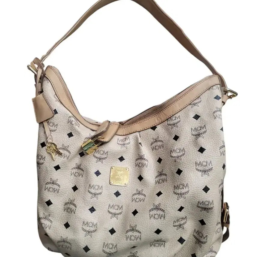 [BUNJANG] MCM Visetos Hobo Shoulder Bag Beige / MCM 비세토스 호보백 베이지 숄더백