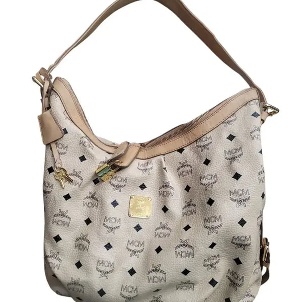[BUNJANG] MCM Visetos Hobo Shoulder Bag Beige / MCM 비세토스 호보백 베이지 숄더백