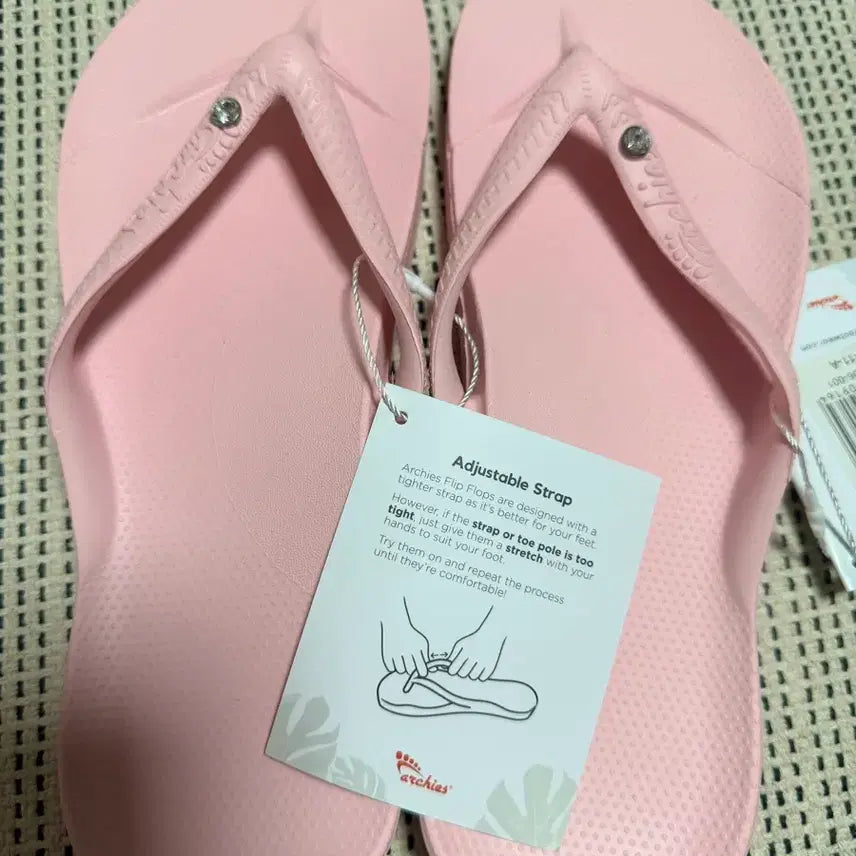 [BUNJANG] Akis Pink Crystal Flip-Flops / 아키스 쪼리 핑크 크리스탈