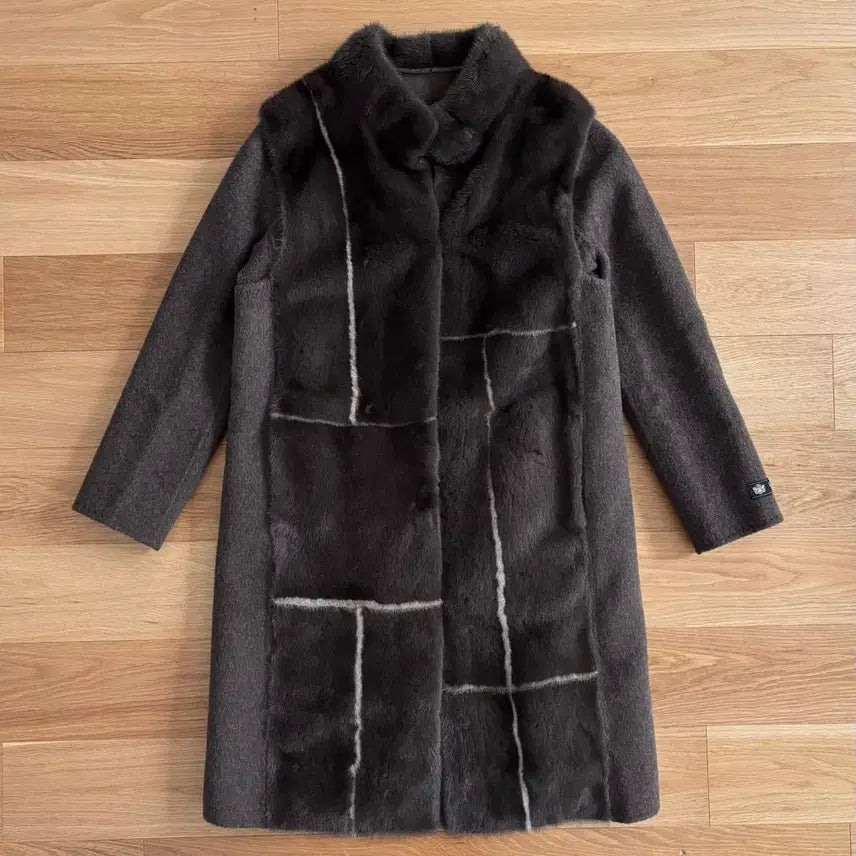 [BUNJANG] Olivia Lauren Natural Mink Fur Vest Cashmere Coat Set / 올리비아로렌 천연밍크 퍼 베스트 캐시미어 코트 세트 95