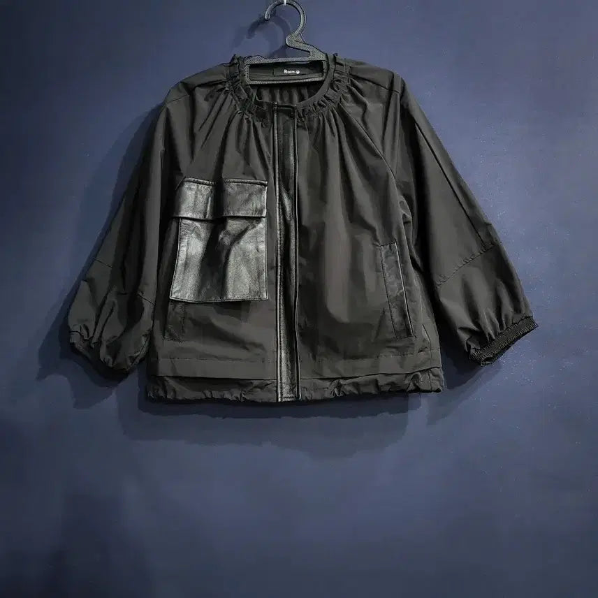 [BUNJANG] Room9 Lambskin Shirring Jacket / room9 양가죽 포코노천 넥셔링 자켓
