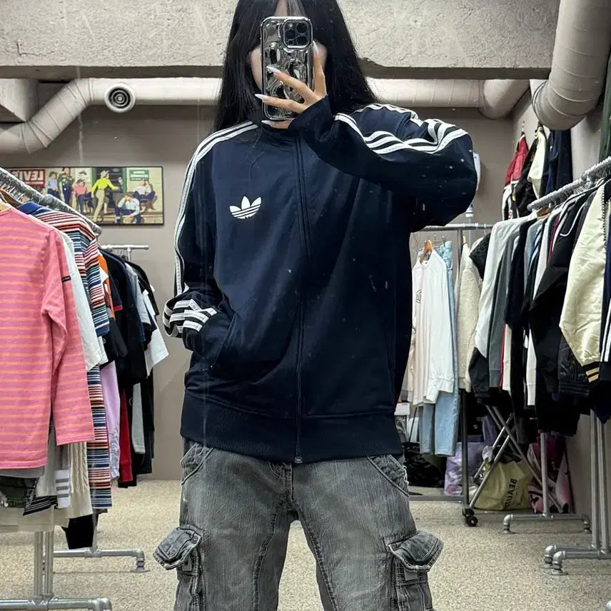 [BUNJANG] Adidas Firebird Track Top Navy Size 100 / 아디다스 파이어버드 트랙탑 네이비 S174