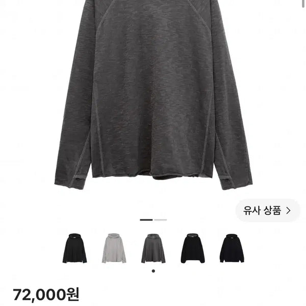 [BUNJANG] Polilu Human Index Human Slub Hoodie Charcoal / 2) 폴리테루 휴먼인덱스 휴먼 슬럽 후디 차콜