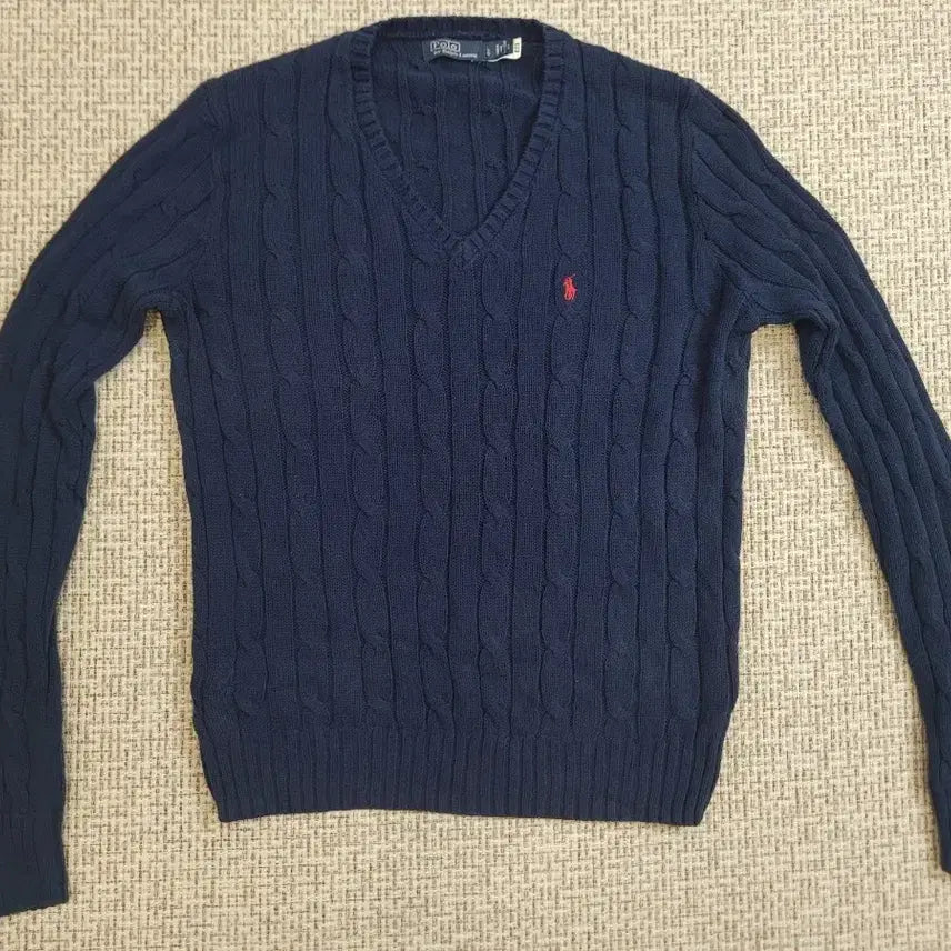 [BUNJANG] Polo Ralph Lauren Navy Cable Knit Sweater L / 폴로 랄프로렌 네이비 케이블 니트 L