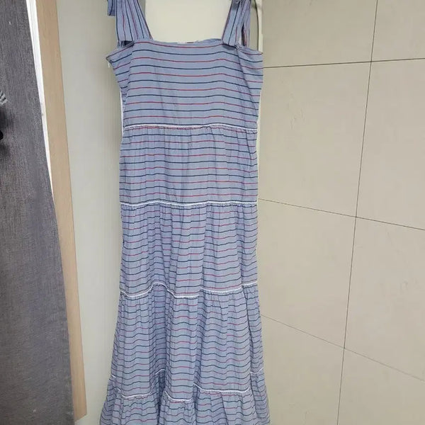 [BUNJANG] Striped Bustier Top Long Dress / 줄무늬 뷔스티에 탑 롱 원피스 프리 8만원대구매 깨끗