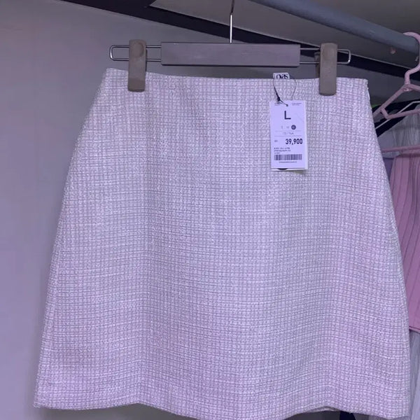 [BUNJANG] SPAO Tweed Mini Skirt Ivory (L) / 새거)스파우트위드스커트