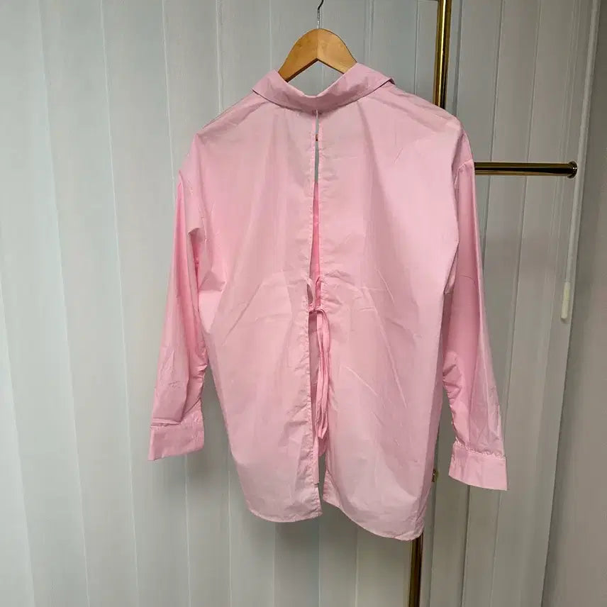 [BUNJANG] Back Slit Loose Fit Pink Shirt / 뒷트임 루즈핏 핑크 셔츠 새상품