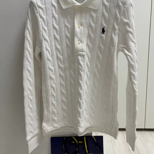 [BUNJANG] Polo Cable Knit Sweater White S Size / #새 상품# 폴로 케이블 니트(화이트 색상, S 사이즈)