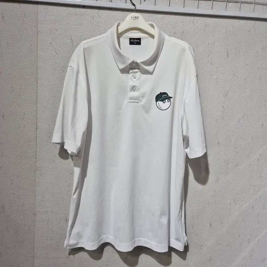 [BUNJANG] Malbon Golf White Short Sleeve Shirt / 말본 골프 의류 셔츠 화이트