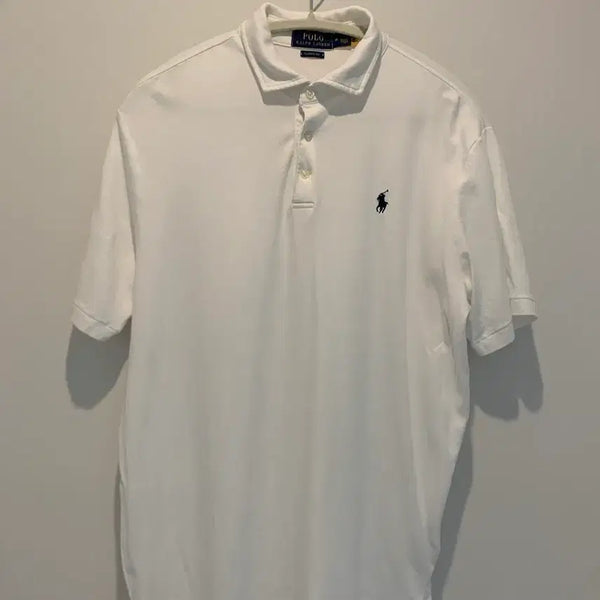 [BUNJANG] Polo Ralph Lauren Classic Fit White Polo Shirt - Size M / 폴로 랄프로렌 화이트 카라티 M