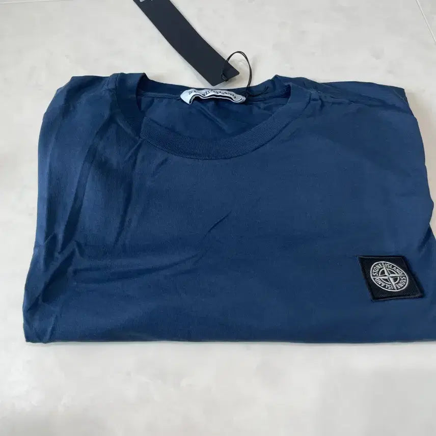 [BUNJANG] Stone Island Logo T-Shirt Navy Size L / 스톤아일랜드 로고 반팔