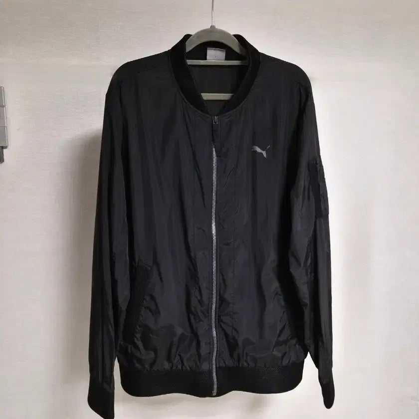 [BUNJANG] Puma Black Lightweight Bomber Jacket XL / 푸마 우븐 블랙 경량 봄버 자켓 XL