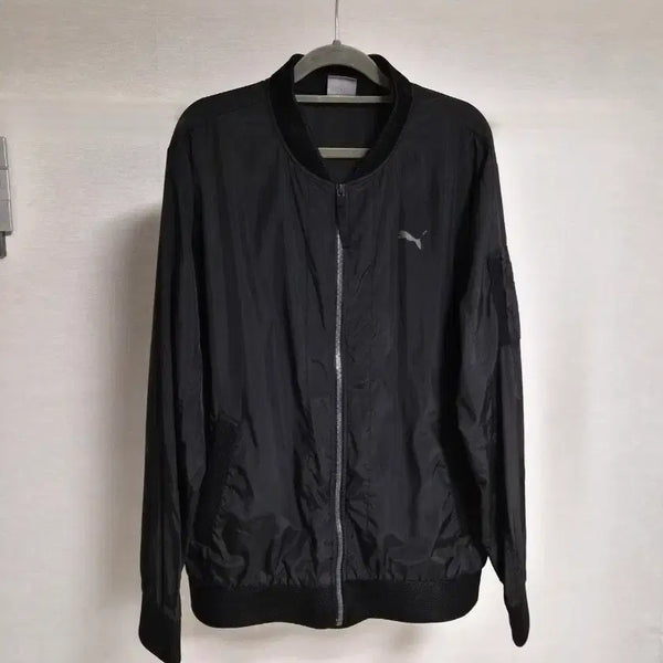 [BUNJANG] Puma Black Lightweight Bomber Jacket XL / 푸마 우븐 블랙 경량 봄버 자켓 XL