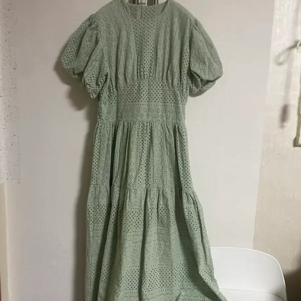[BUNJANG] Mint Lace Long Dress / 민트 레이스 면롱원프피스 66