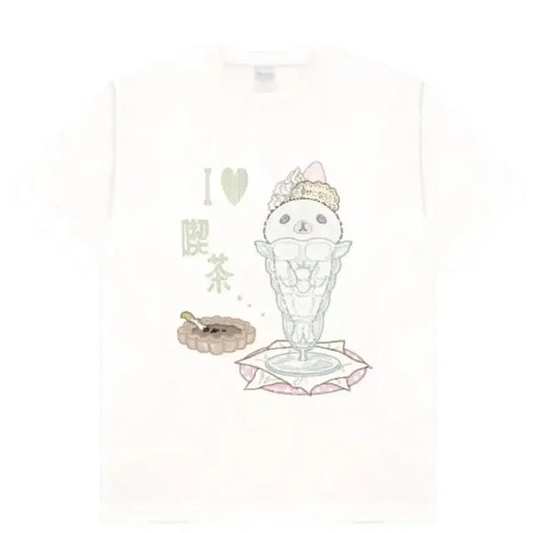 [BUNJANG] Jjettjett I LOVE Kissa T-Shirt (M) / 젯젯님 티셔츠 통판 I LOVE 킷사 - m